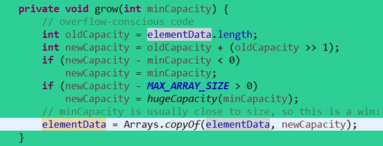 Java 中 ArrayList 自动扩容